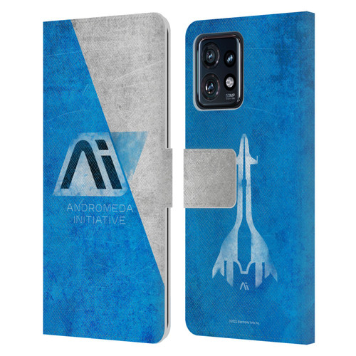 EA Bioware Mass Effect Andromeda Graphics Initiative Distressed Leather Book Wallet Case Cover For Motorola Moto Edge 40 Pro