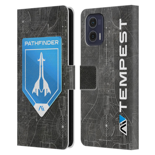 EA Bioware Mass Effect Andromeda Graphics Pathfinder Badge Leather Book Wallet Case Cover For Motorola Moto G73 5G