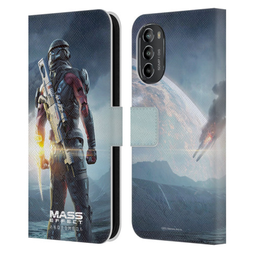 EA Bioware Mass Effect Andromeda Graphics Key Art Super Deluxe 2017 Leather Book Wallet Case Cover For Motorola Moto G82 5G