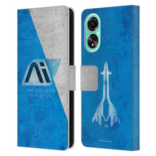 EA Bioware Mass Effect Andromeda Graphics Initiative Distressed Leather Book Wallet Case Cover For OPPO A78 4G