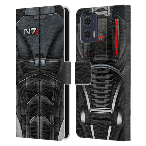 EA Bioware Mass Effect Armor Collection N7 Leather Book Wallet Case Cover For Motorola Moto G73 5G