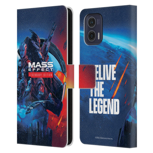 EA Bioware Mass Effect Legendary Graphics Key Art Leather Book Wallet Case Cover For Motorola Moto G73 5G