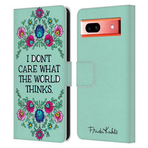 Frida Kahlo Art & Quotes Confident Woman Leather Book Wallet Case Cover For Google Pixel 7a