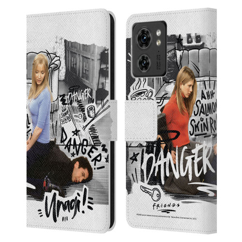 Friends TV Show Doodle Art Ross Unagi Leather Book Wallet Case Cover For Motorola Moto Edge 40
