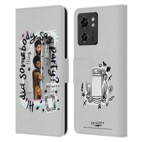 Friends TV Show Doodle Art Somebody Say Party Leather Book Wallet Case Cover For Motorola Moto Edge 40
