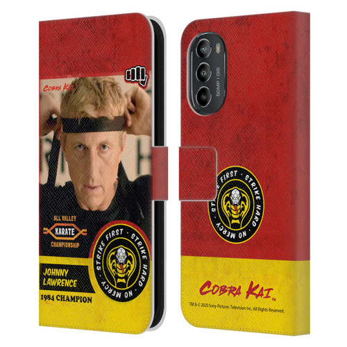 Cobra Kai Graphics 2 Johnny Lawrence Karate Leather Book Wallet Case Cover For Motorola Moto G82 5G