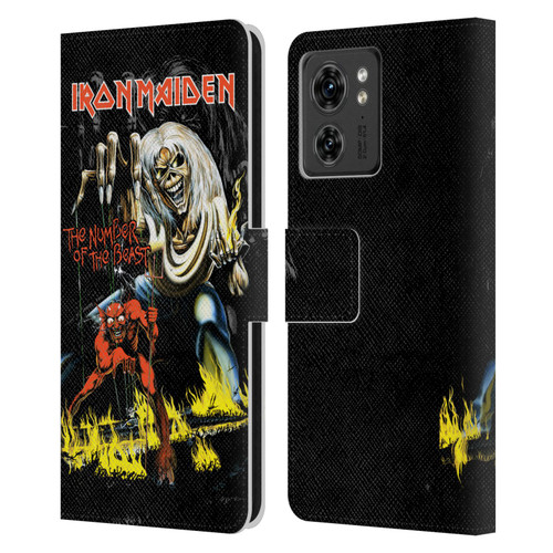 Iron Maiden Album Covers NOTB Leather Book Wallet Case Cover For Motorola Moto Edge 40