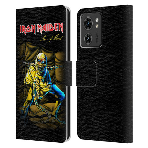 Iron Maiden Album Covers Piece Of Mind Leather Book Wallet Case Cover For Motorola Moto Edge 40