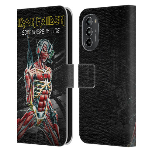 Iron Maiden Album Covers Somewhere Leather Book Wallet Case Cover For Motorola Moto G82 5G