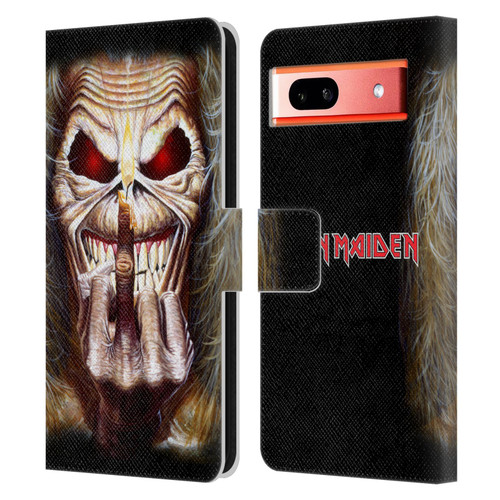 Iron Maiden Art Candle Finger Leather Book Wallet Case Cover For Google Pixel 7a