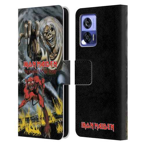 Iron Maiden Graphics The Number Of The Beast Leather Book Wallet Case Cover For Motorola Edge 30 Neo 5G