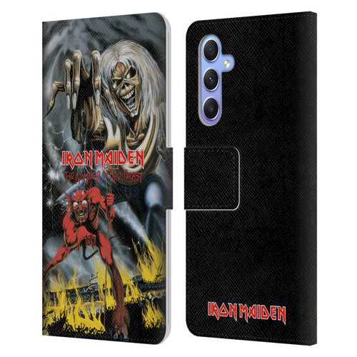 Iron Maiden Graphics The Number Of The Beast Leather Book Wallet Case Cover For Samsung Galaxy A34 5G