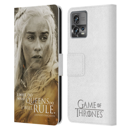 HBO Game of Thrones Character Portraits Daenerys Targaryen Leather Book Wallet Case Cover For Motorola Moto Edge 30 Fusion