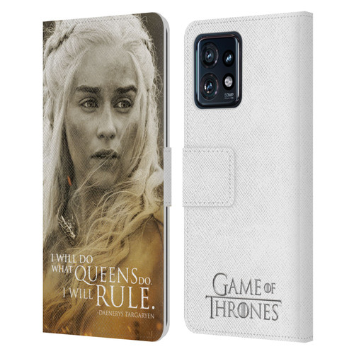 HBO Game of Thrones Character Portraits Daenerys Targaryen Leather Book Wallet Case Cover For Motorola Moto Edge 40 Pro