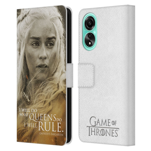HBO Game of Thrones Character Portraits Daenerys Targaryen Leather Book Wallet Case Cover For OPPO A78 4G