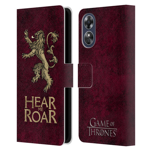 HBO Game of Thrones Dark Distressed Look Sigils Lannister Leather Book Wallet Case Cover For OPPO A17