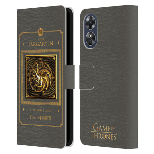 HBO Game of Thrones Golden Sigils Targaryen Border Leather Book Wallet Case Cover For OPPO A17