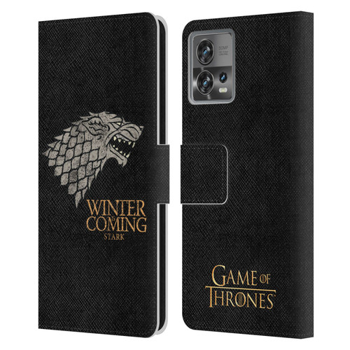 HBO Game of Thrones House Mottos Stark Leather Book Wallet Case Cover For Motorola Moto Edge 30 Fusion