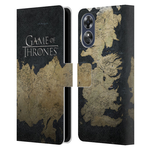 HBO Game of Thrones Key Art Westeros Map Leather Book Wallet Case Cover For OPPO A17