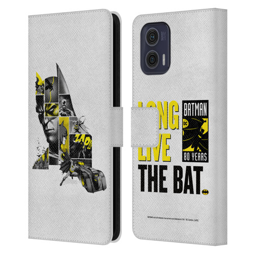 Batman DC Comics 80th Anniversary Collage Leather Book Wallet Case Cover For Motorola Moto G73 5G
