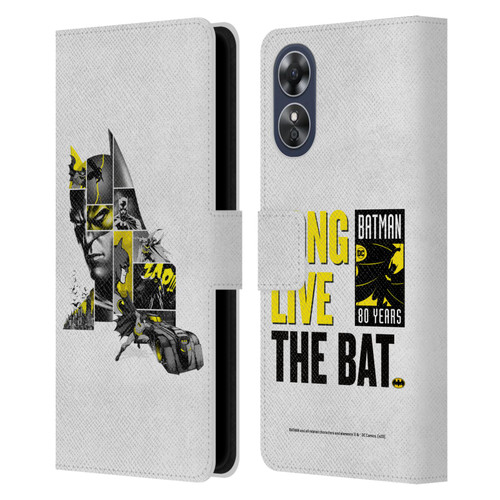 Batman DC Comics 80th Anniversary Collage Leather Book Wallet Case Cover For OPPO A17