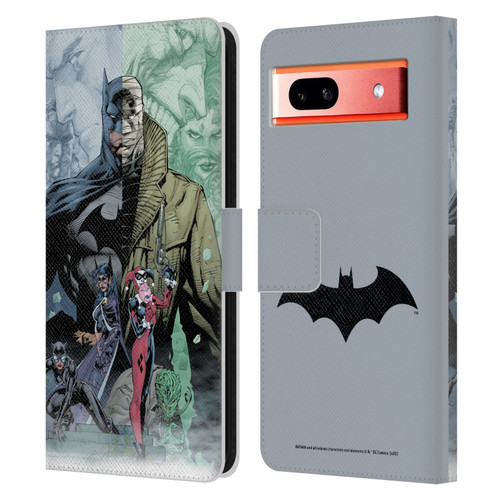 Batman DC Comics Famous Comic Book Covers Hush Leather Book Wallet Case Cover For Google Pixel 7a