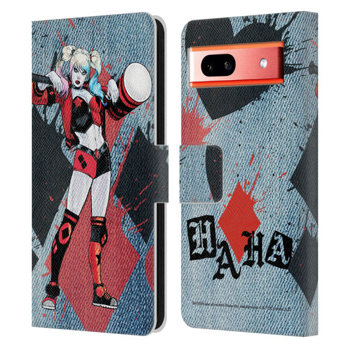 Batman DC Comics Harley Quinn Graphics Mallet Leather Book Wallet Case Cover For Google Pixel 7a