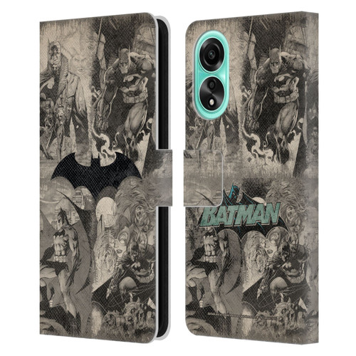 Batman DC Comics Hush Logo Collage Distressed Leather Book Wallet Case Cover For OPPO A78 4G