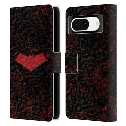 Batman DC Comics Red Hood Logo Grunge Leather Book Wallet Case Cover For Google Pixel 8