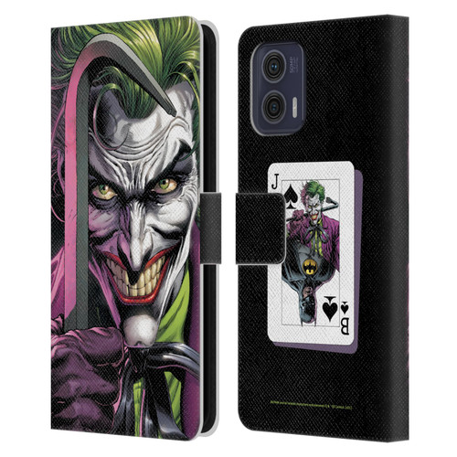 Batman DC Comics Three Jokers The Clown Leather Book Wallet Case Cover For Motorola Moto G73 5G