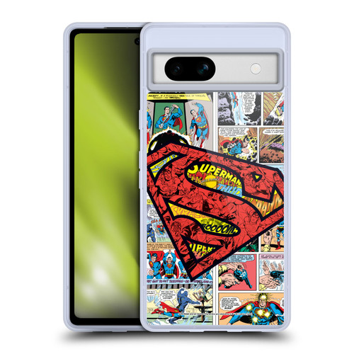 Superman DC Comics Comicbook Art Oversized Logo Soft Gel Case for Google Pixel 7a