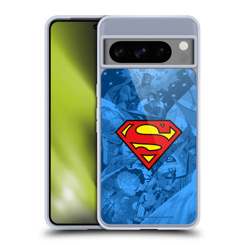 Superman DC Comics Comicbook Art Collage Soft Gel Case for Google Pixel 8 Pro