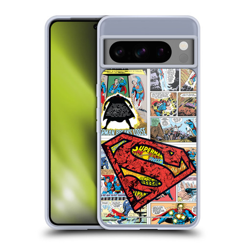 Superman DC Comics Comicbook Art Oversized Logo Soft Gel Case for Google Pixel 8 Pro