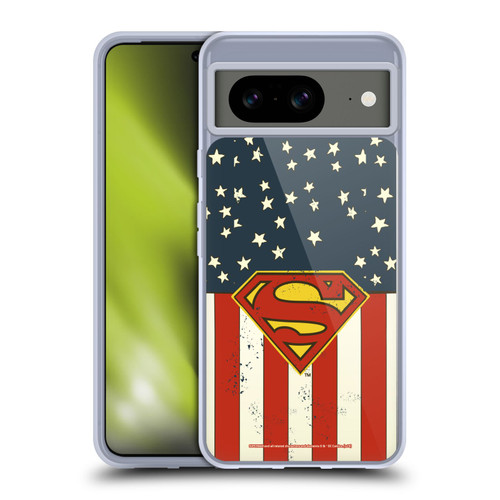 Superman DC Comics Logos U.S. Flag Soft Gel Case for Google Pixel 8