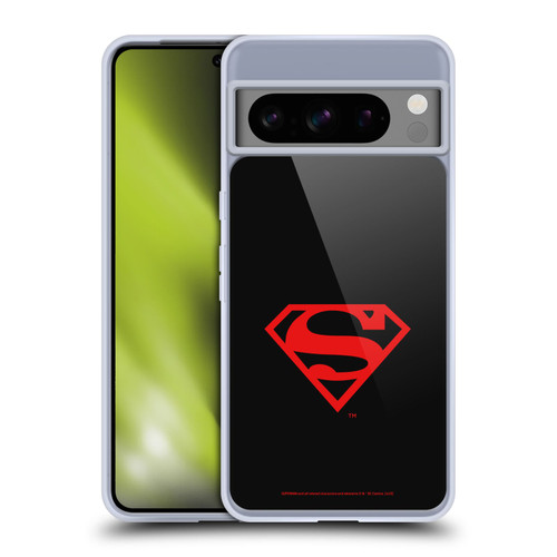 Superman DC Comics Logos Black And Red Soft Gel Case for Google Pixel 8 Pro