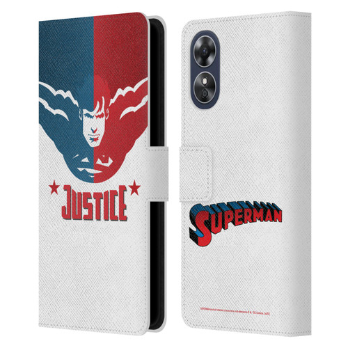 Superman DC Comics Character Art Justice Leather Book Wallet Case Cover For OPPO A17