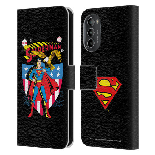 Superman DC Comics Famous Comic Book Covers Number 14 Leather Book Wallet Case Cover For Motorola Moto G82 5G