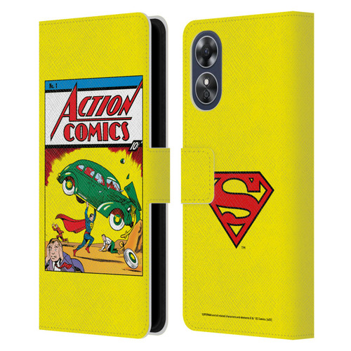 Superman DC Comics Famous Comic Book Covers Action Comics 1 Leather Book Wallet Case Cover For OPPO A17