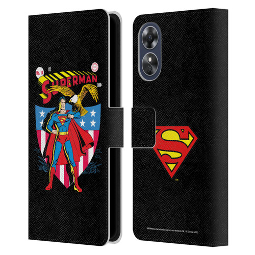 Superman DC Comics Famous Comic Book Covers Number 14 Leather Book Wallet Case Cover For OPPO A17