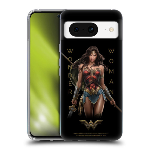 Wonder Woman Movie Character Art Typography Soft Gel Case for Google Pixel 8