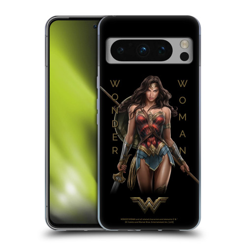 Wonder Woman Movie Character Art Typography Soft Gel Case for Google Pixel 8 Pro