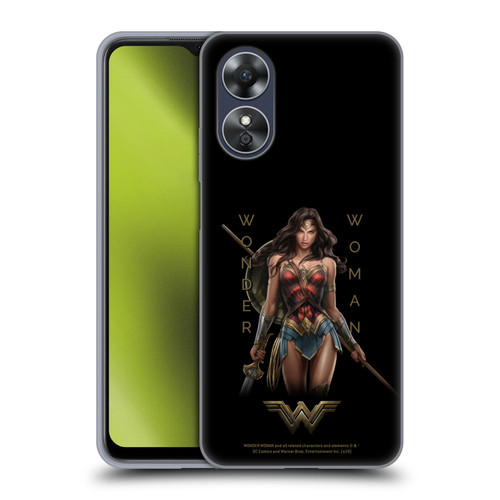 Wonder Woman Movie Character Art Typography Soft Gel Case for OPPO A17
