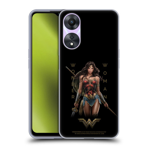 Wonder Woman Movie Character Art Typography Soft Gel Case for OPPO A78 5G
