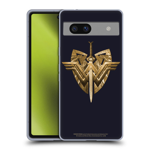 Wonder Woman Movie Logos Sword And Shield Soft Gel Case for Google Pixel 7a