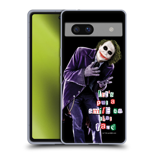 The Dark Knight Graphics Joker Put A Smile Soft Gel Case for Google Pixel 7a