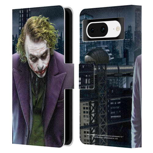 The Dark Knight Character Art Joker Leather Book Wallet Case Cover For Google Pixel 8