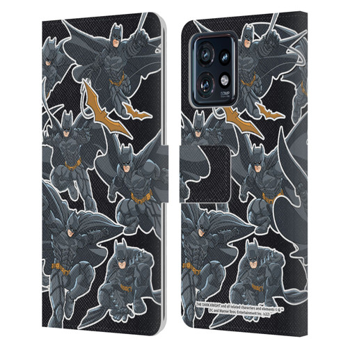 The Dark Knight Character Art Batman Sticker Collage Leather Book Wallet Case Cover For Motorola Moto Edge 40 Pro