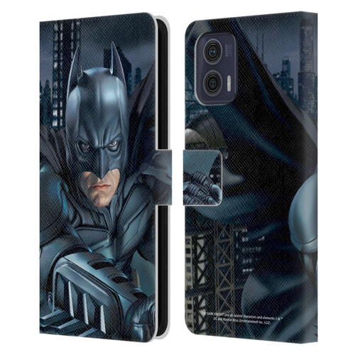 The Dark Knight Character Art Batman Leather Book Wallet Case Cover For Motorola Moto G73 5G