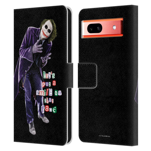 The Dark Knight Graphics Joker Put A Smile Leather Book Wallet Case Cover For Google Pixel 7a
