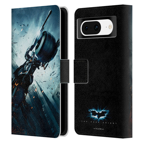 The Dark Knight Key Art Batman Batpod Leather Book Wallet Case Cover For Google Pixel 8